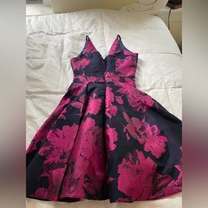 Aqua floral cocktail dress